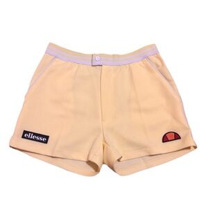 RARE ELLESSE “TORTORETO” Tennis Shorts Light Yellow 80s Classic Retro Size XS